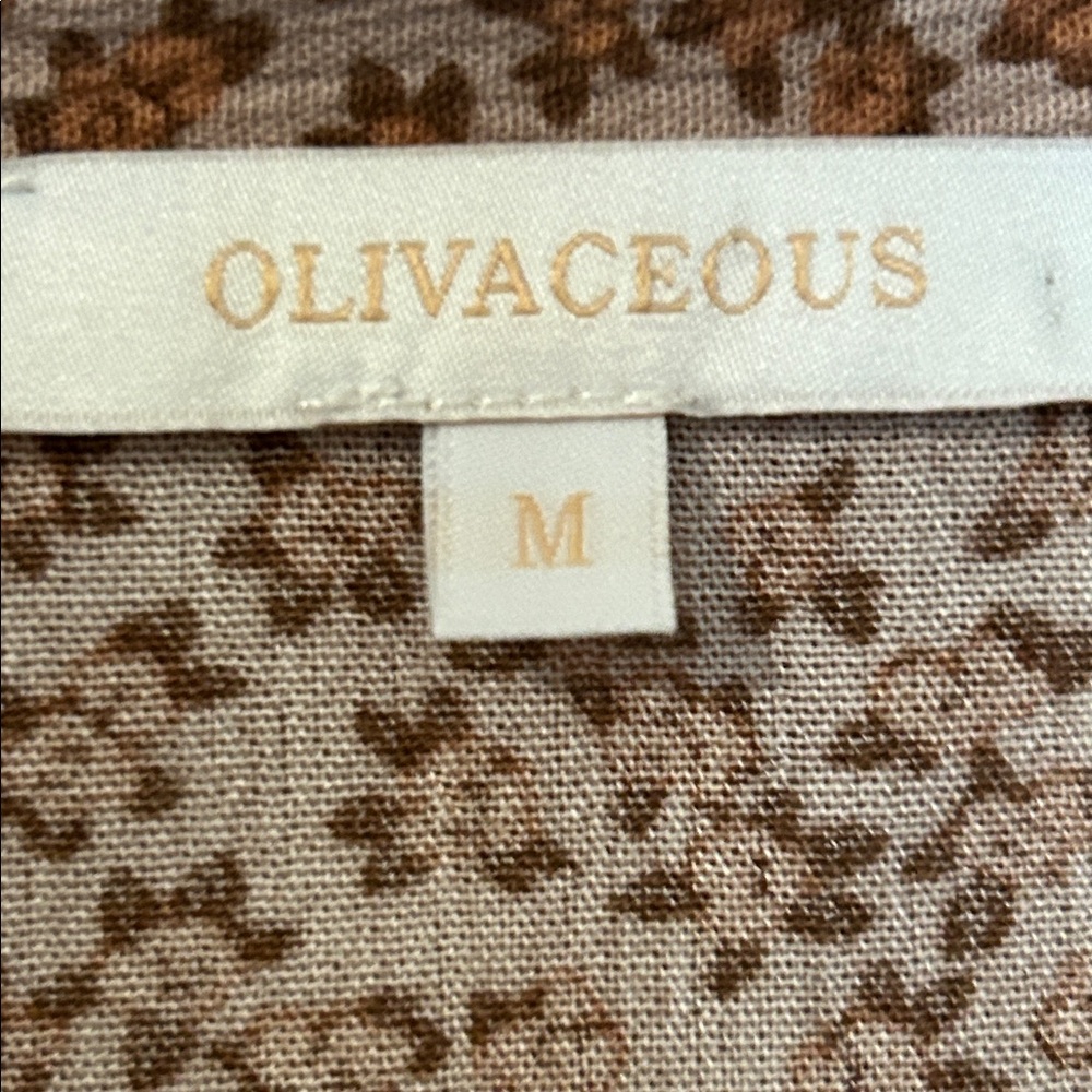Olivaceous Brown Floral Button-Down Blouse Medium - Picture 6 of 8